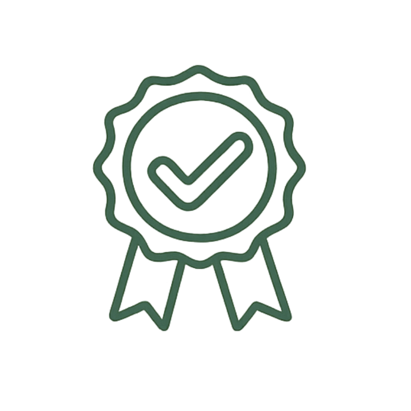 Icona certificazioni Eco-Zone: fornitori con certificazioni come GOTS e OEKO-TEX