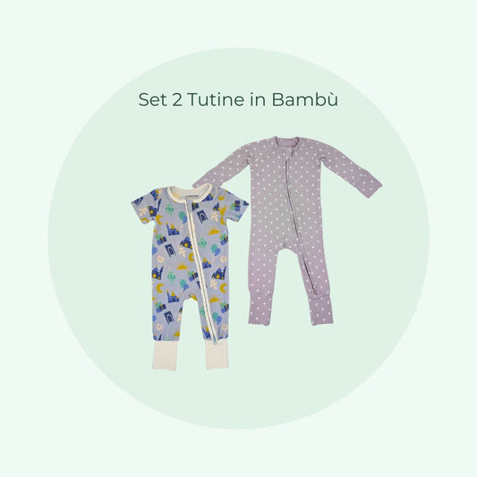 Set 2 tutine in bambù per neonataTutina neonataabbigliamento neonato eco